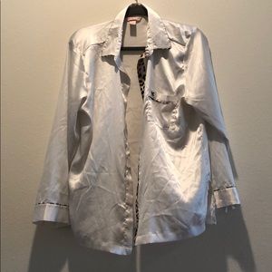 Victoria’s Secret white satin cheetah sleep top